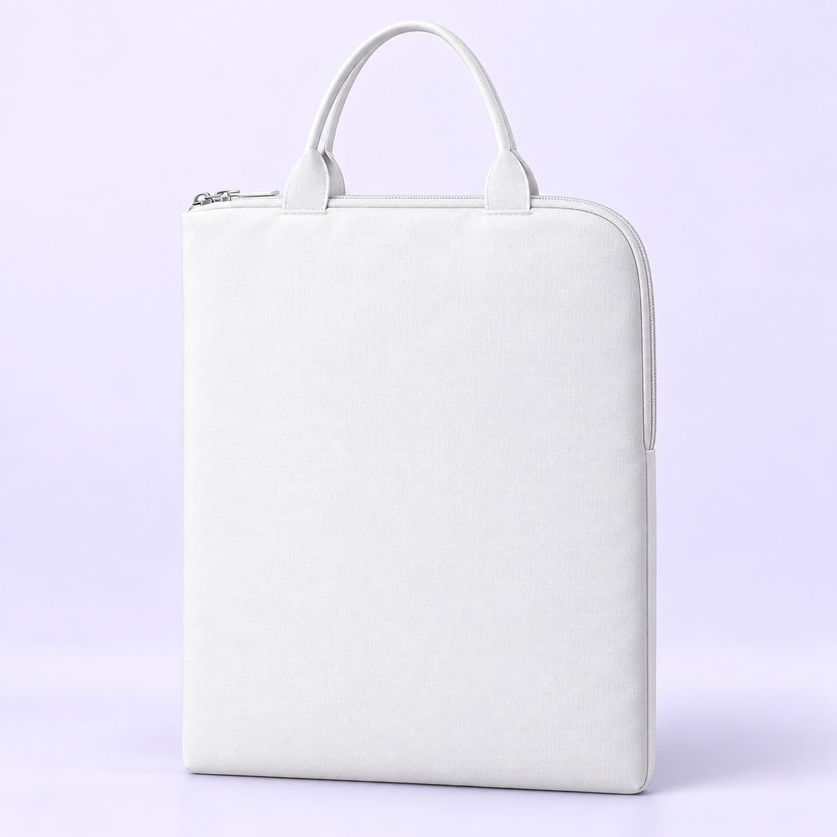 The Hackney white laptop and iPad sleeve bag with carry handles