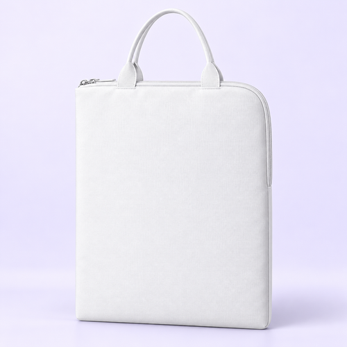 The Hackney white laptop and iPad sleeve bag with carry handles